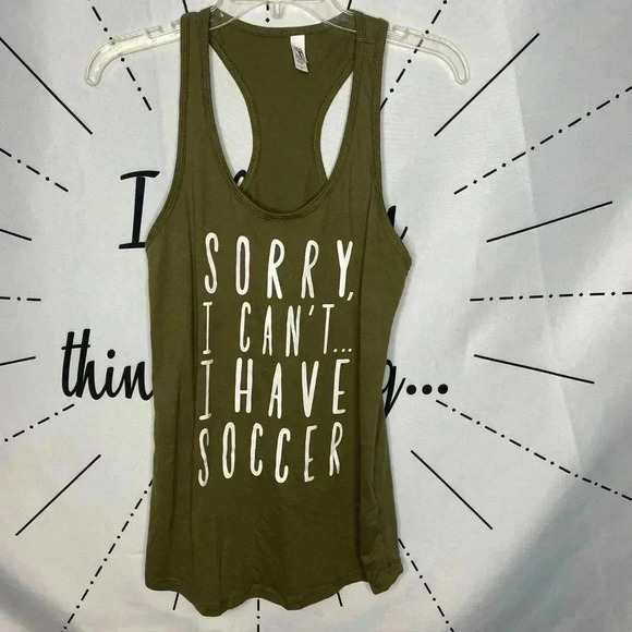 Next Level Green Soccer Racerback Tank - Picture 2 of 5